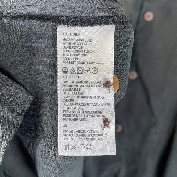 Tommy Bahama 100% Silk Shirt Men’s 3XB (Big) Black Floral Short Sleeve Camp - Picture 3 of 6